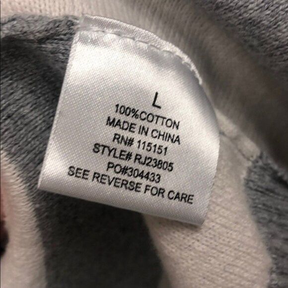 R&J Couture Striped v-Neck Sweater Oversized 1/2 Sleeve Large (T253) - Picture 6 of 7